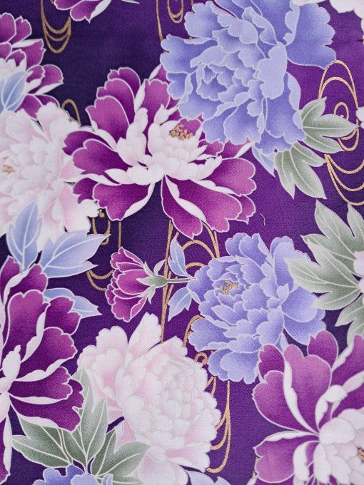 Hana/Pivoine fond violet