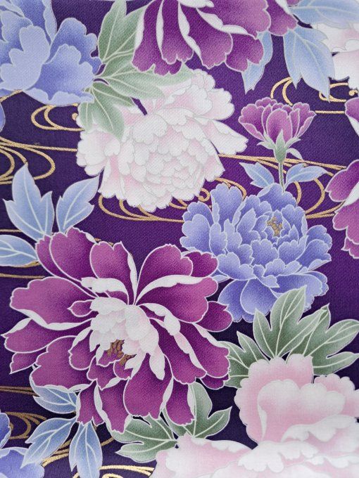 Hana/Pivoine fond violet