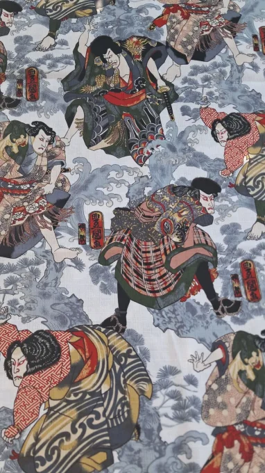 Guerrier Ukiyo-e blanc