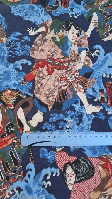 Guerrier Ukiyo-e bleu