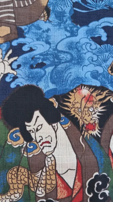 Guerrier Ukiyo-e bleu