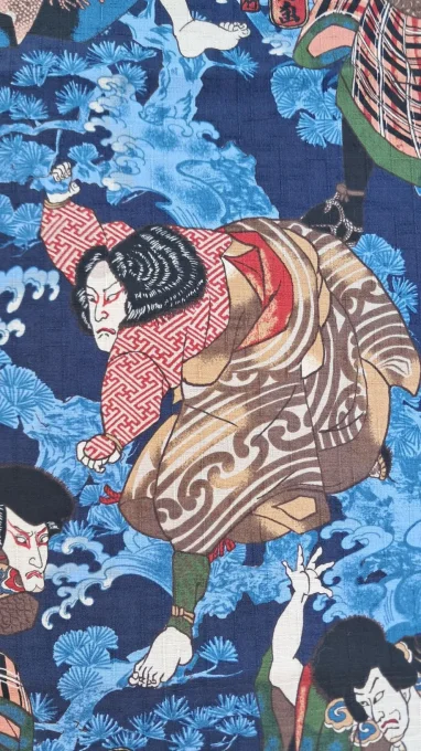 Guerrier Ukiyo-e bleu