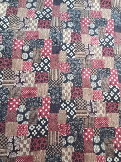 tissu japonais boro rouge