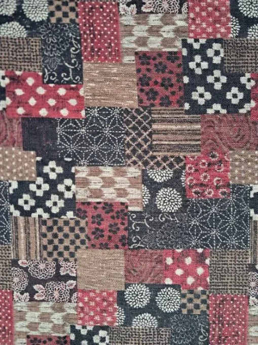 tissu japonais boro rouge