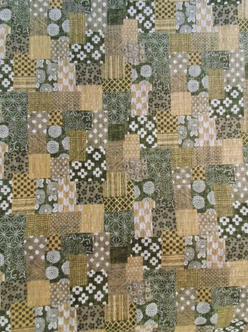 Tissu japonais boro vert