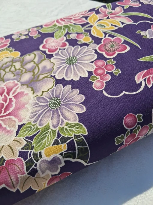 tissu japonais chrysanthème prunier