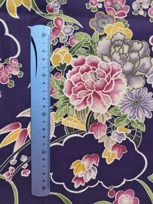 tissu japonais chrysanthème prunier