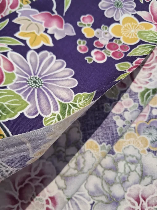 tissu japonais chrysanthème prunier