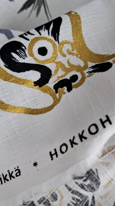 tissu japonais daruma blanc