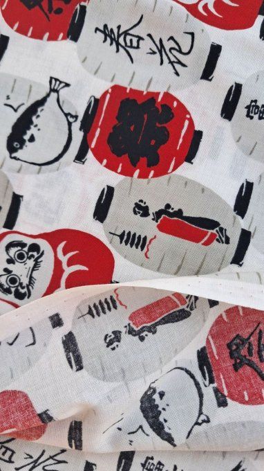 tissu japonais lanterne blanc