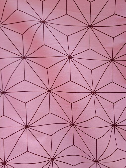 Tissu japonais asanoha nezuko rose