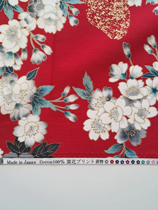 tissu japonais personnage Murasaki rouge