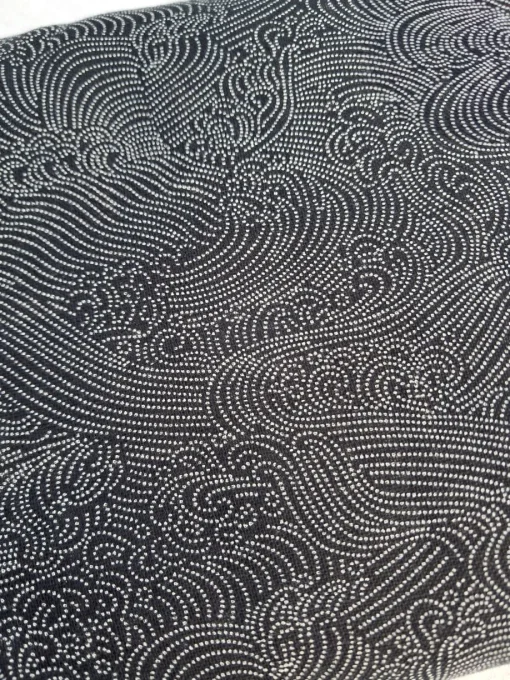 tissu japonais nami noir