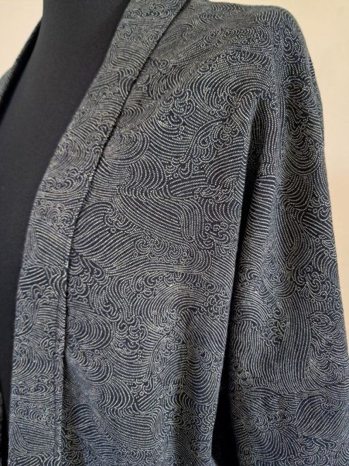 tissu japonais nami noir